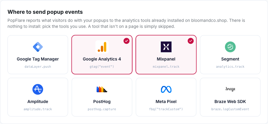Events in the tools you already use